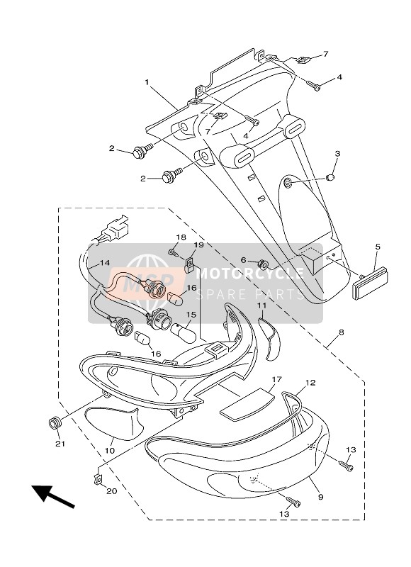 4P7H47430000, Cabochon D'Eclairage, Yamaha, 0